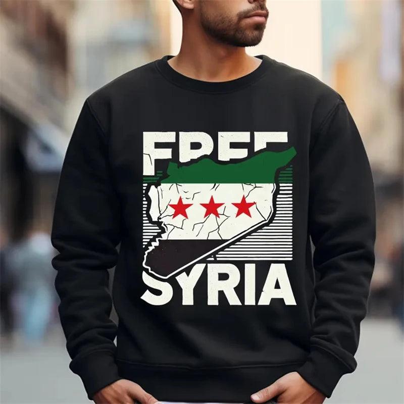 FREE SYRIA UNISEX ROUND NECK HOODIE