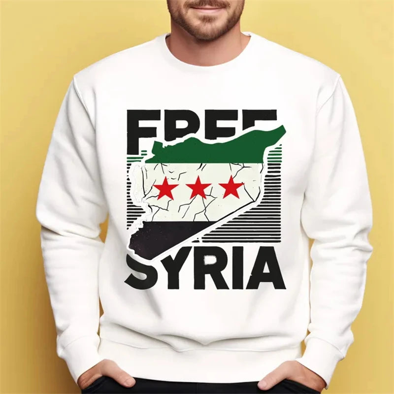 FREE SYRIA UNISEX ROUND NECK HOODIE