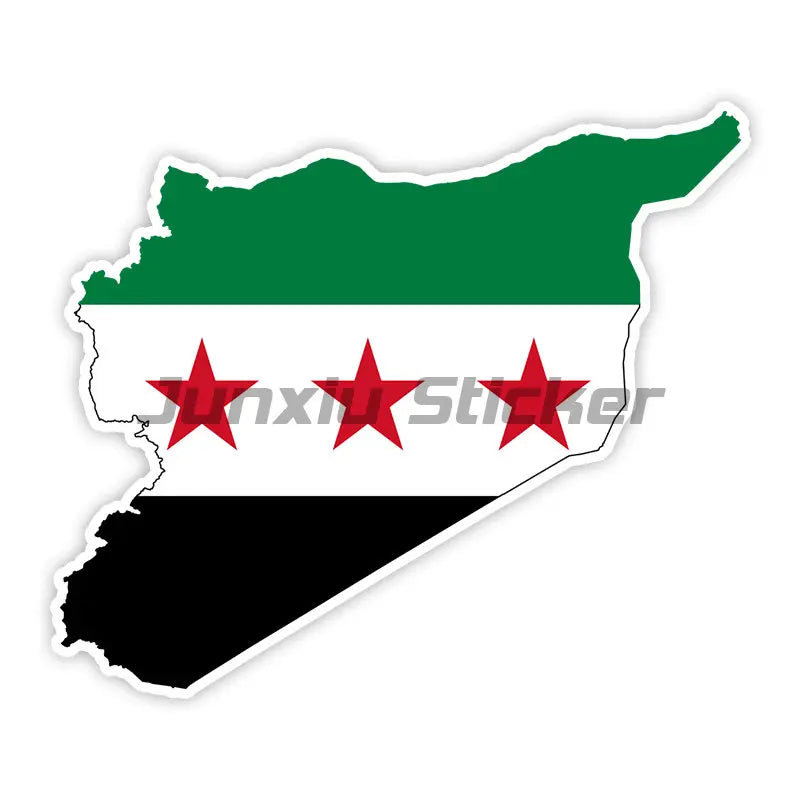 Syria Pride Map Sticker - waterproof