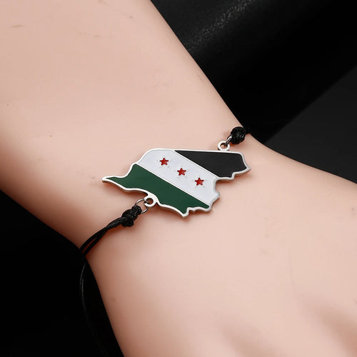 Syria Map Flag Bracelet