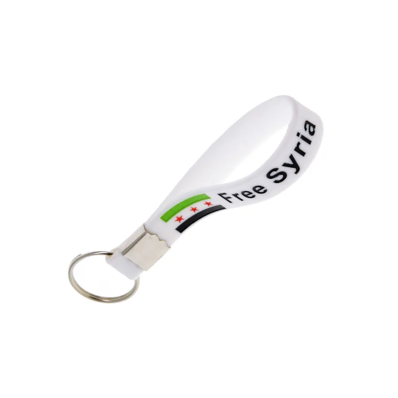 Free Syria - Silicone Wristband Keychain